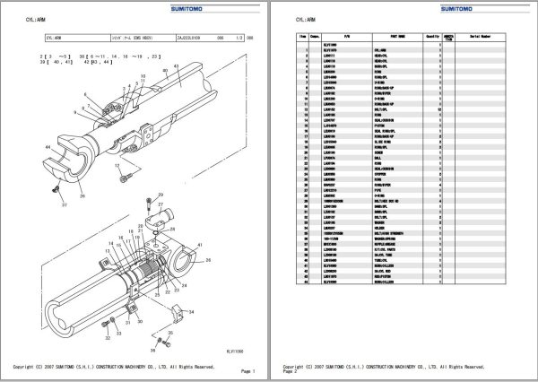 Sumitomo Excavator SH160 5 Spare Parts Catalog 1