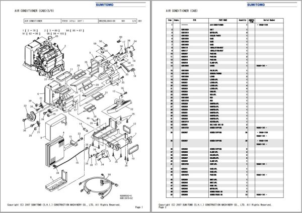 Sumitomo Excavator SH160 5 Spare Parts Catalog 2