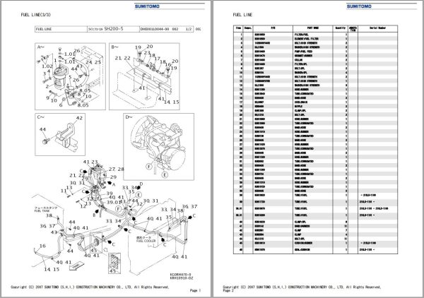 Sumitomo Excavator SH210 5 Spare Parts Catalog 2