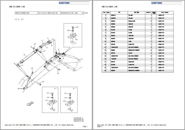 Sumitomo Excavator SH225X 3B Spare Parts Catalog 2