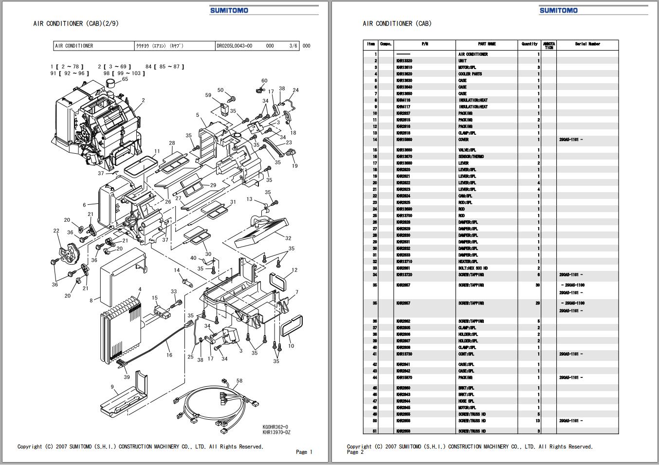 Sumitomo Excavator SH300 5 Spare Parts Catalog 1