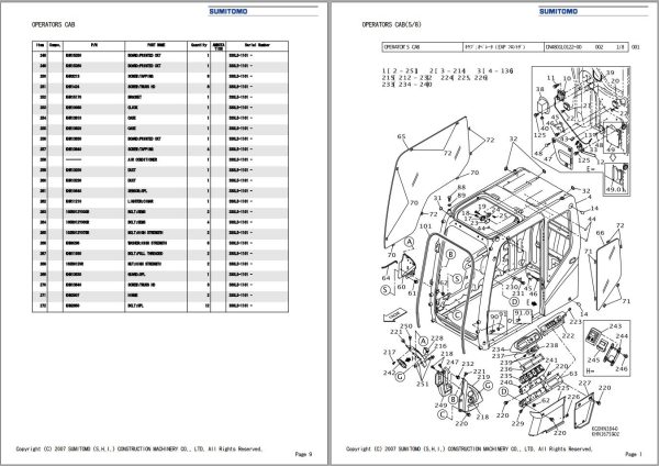 Sumitomo Excavator SH330LC 5 Spare Parts Catalog 2