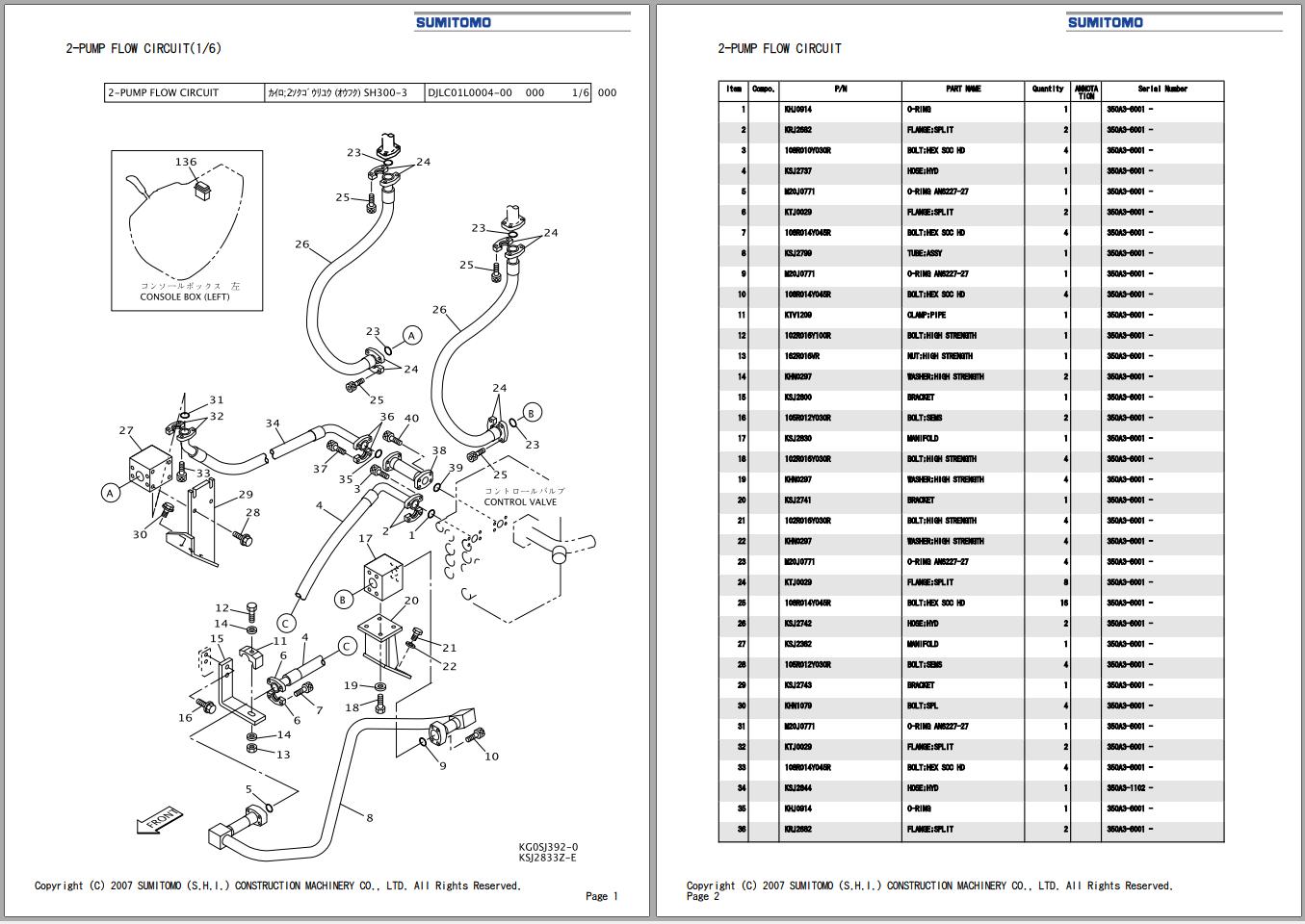 Sumitomo Excavator SH350HD 3B Spare Parts Catalog 1