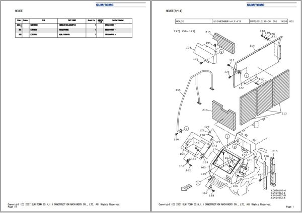 Sumitomo Excavator SH350HD 3B Spare Parts Catalog 2