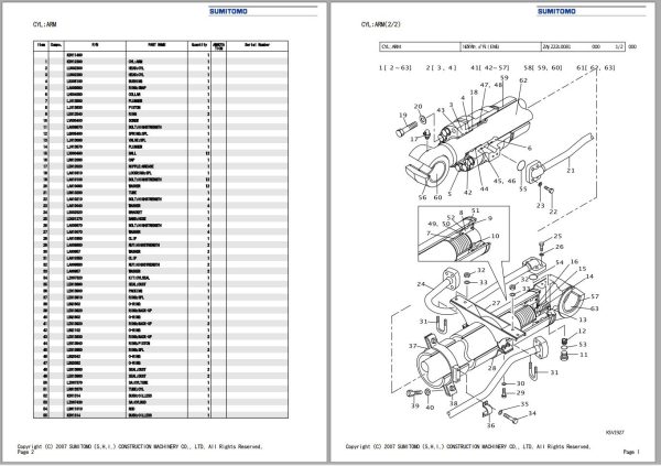 Sumitomo Excavator SH350HD 5 Spare Parts Catalog 2