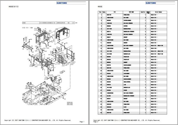 Sumitomo Excavator SH350LHD 5 Spare Parts Catalog 2