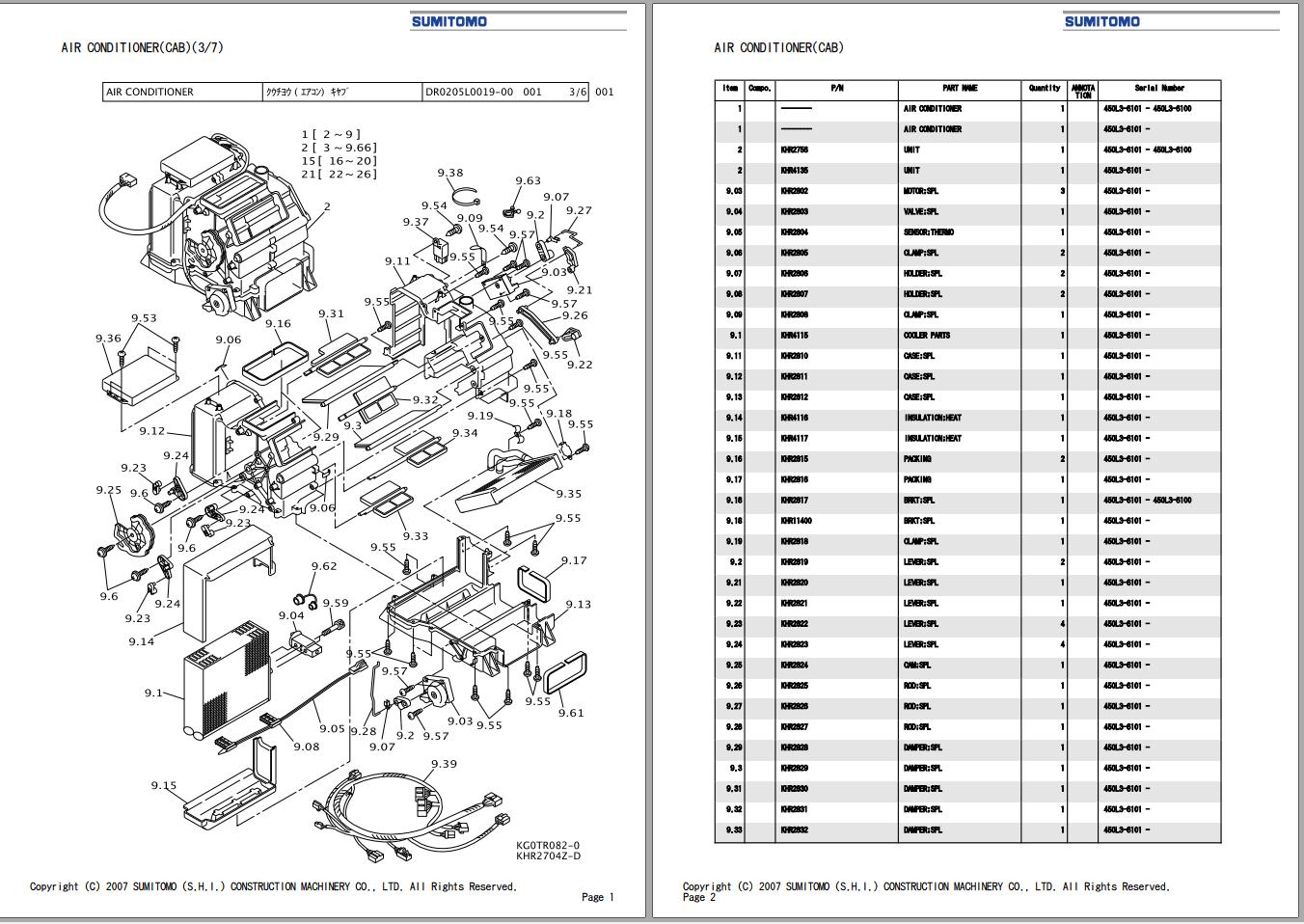 Sumitomo Excavator SH450LHD 3B Spare Parts Catalog 1