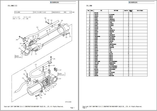 Sumitomo Excavator SH450LHD 3B Spare Parts Catalog 2