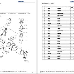 Sumitomo Excavator SH460HD 5 Spare Parts Catalog 1