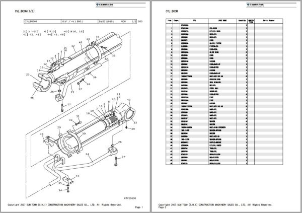 Sumitomo Excavator SH500LHD 5 Spare Parts Catalog 1