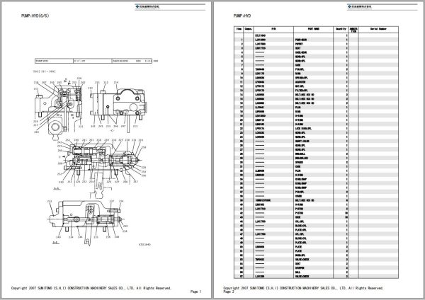 Sumitomo Excavator SH500LHD 5 Spare Parts Catalog 2