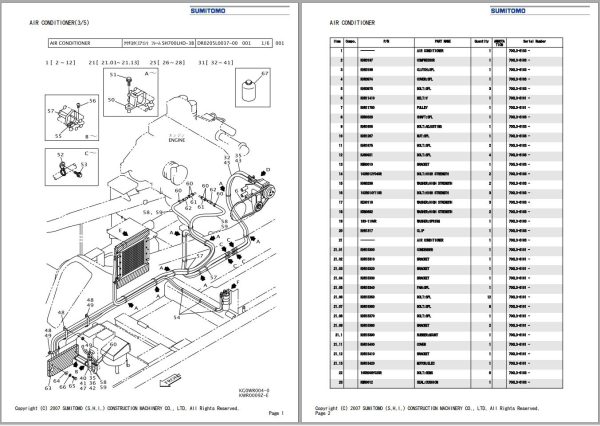 Sumitomo Excavator SH700LHD 3B Spare Parts Catalog 1