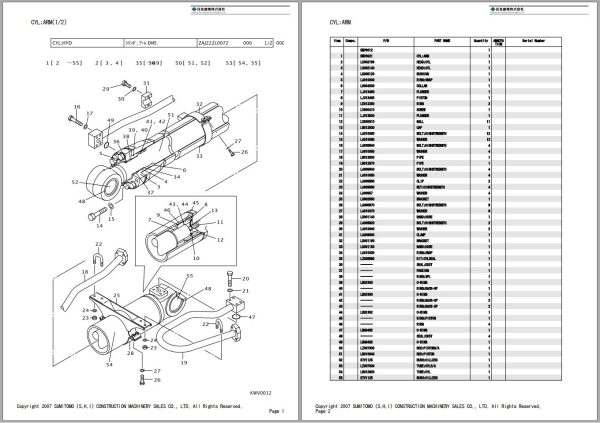 Sumitomo Excavator SH700LHD 5 Spare Parts Catalog 1