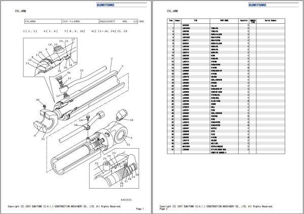 Sumitomo Excavator SH75X 3B BB Spare Parts Catalog 1