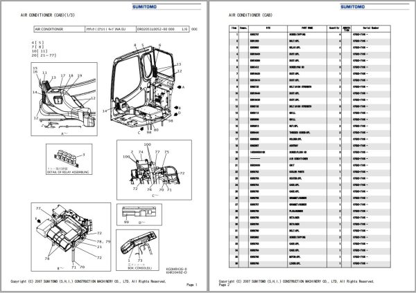 Sumitomo Excavator SH75X 3B BB Spare Parts Catalog 2