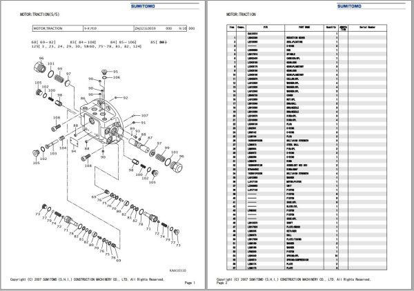 Sumitomo Excavator SH75X 3B BH Spare Parts Catalog 2