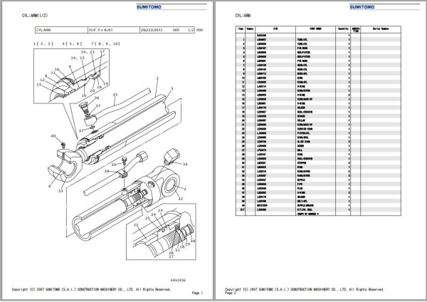 Sumitomo Excavator SH80 3B Spare Parts Catalog 1