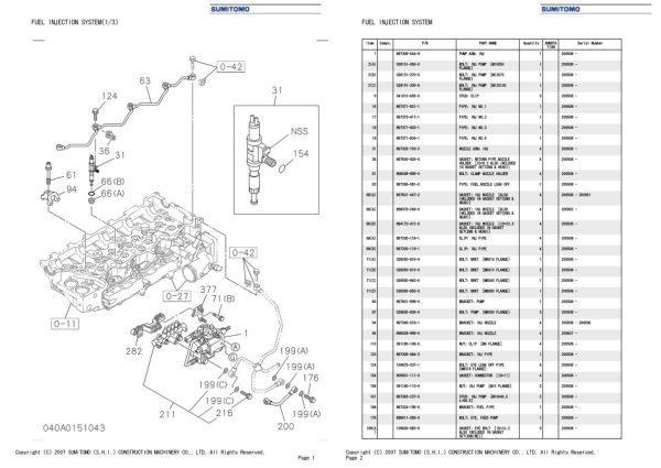 Sumitomo Isuzu 4HK1 XYSS01 Engine Spare Parts Catalog 1