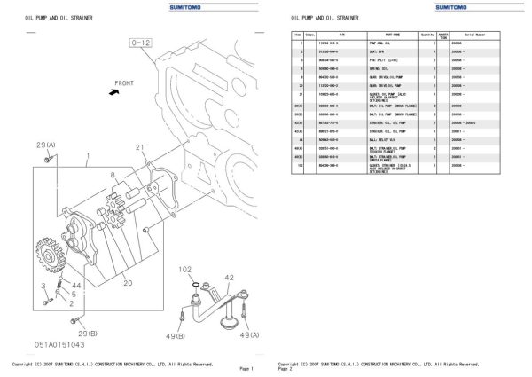 Sumitomo Isuzu 4HK1 XYSS02 Engine Spare Parts Catalog 2