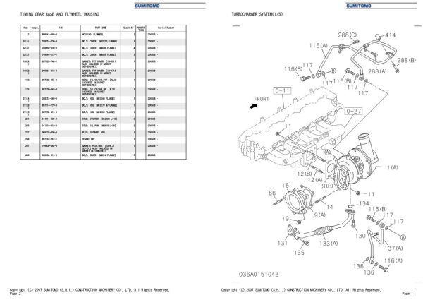 Sumitomo Isuzu 4HK1 XYSS03 Engine Spare Parts Catalog 2