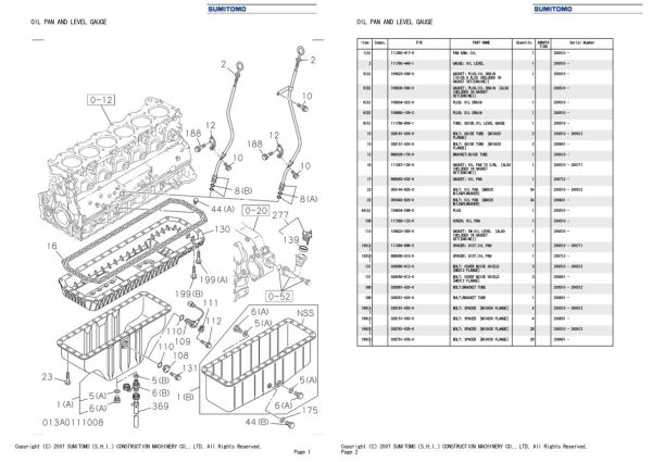 Sumitomo Isuzu 6WG1 XYSS01 Engine Spare Parts Catalog 1