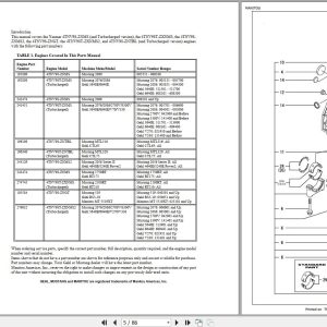 Yanmar 4TNV98 ZNMS to 4TNV98T ZXNMS2 Engine Parts Manual 917304