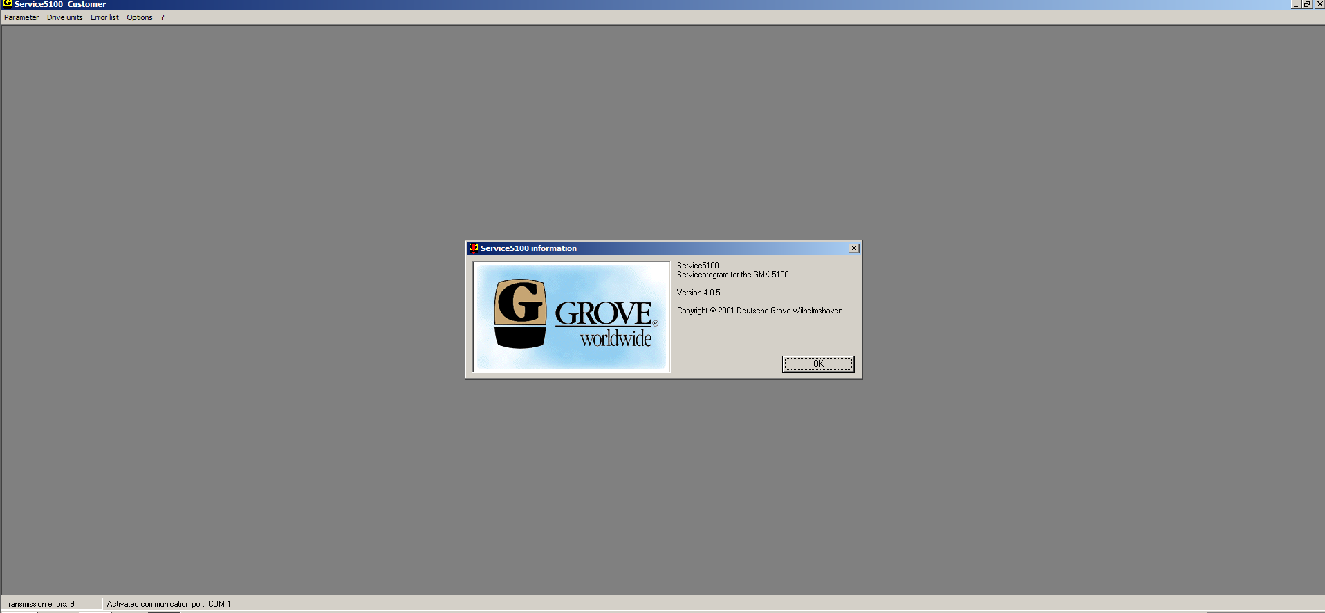 Grove Crane GMK4075 Version 4.0.5 Customer Service Program