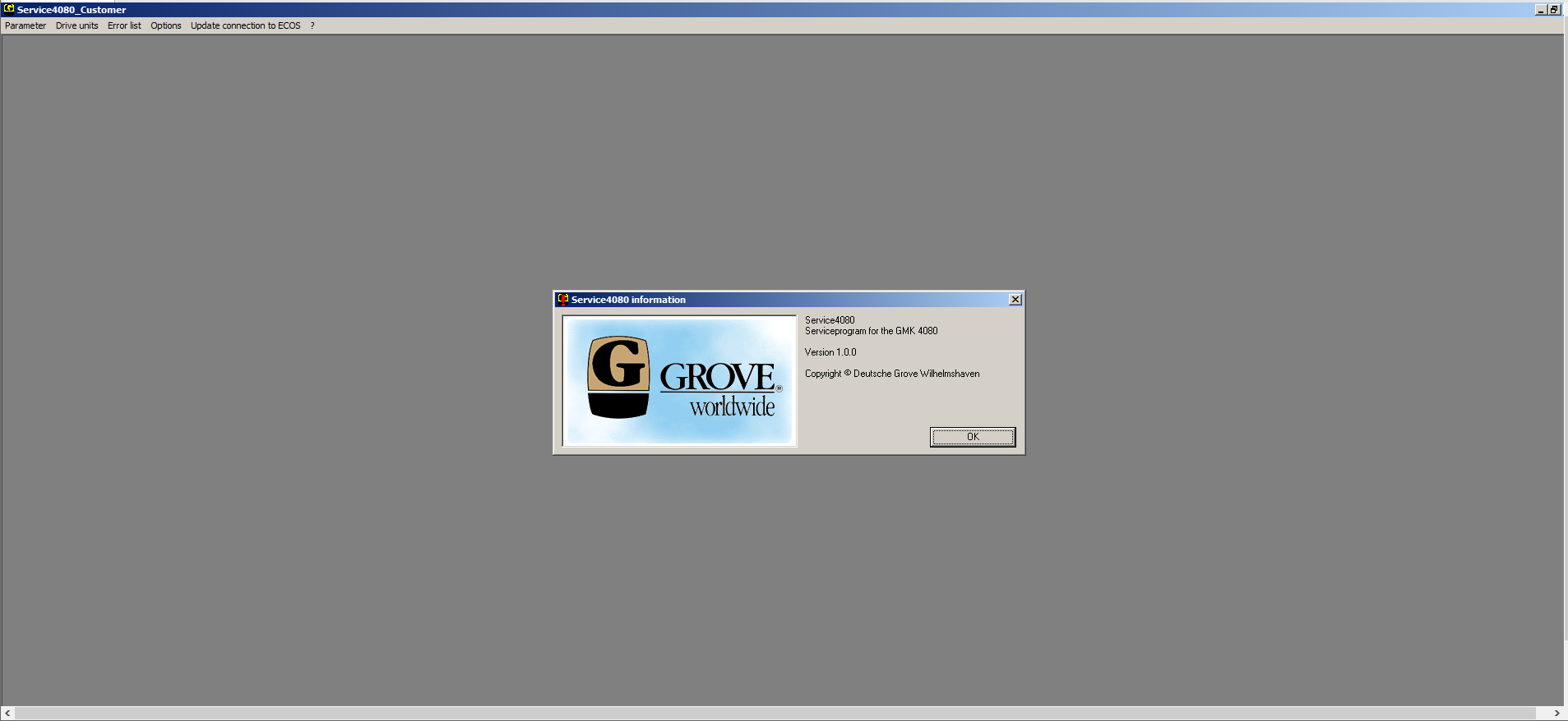 Grove Crane GMK4080 Verison 1.0.0 Customer Service Program