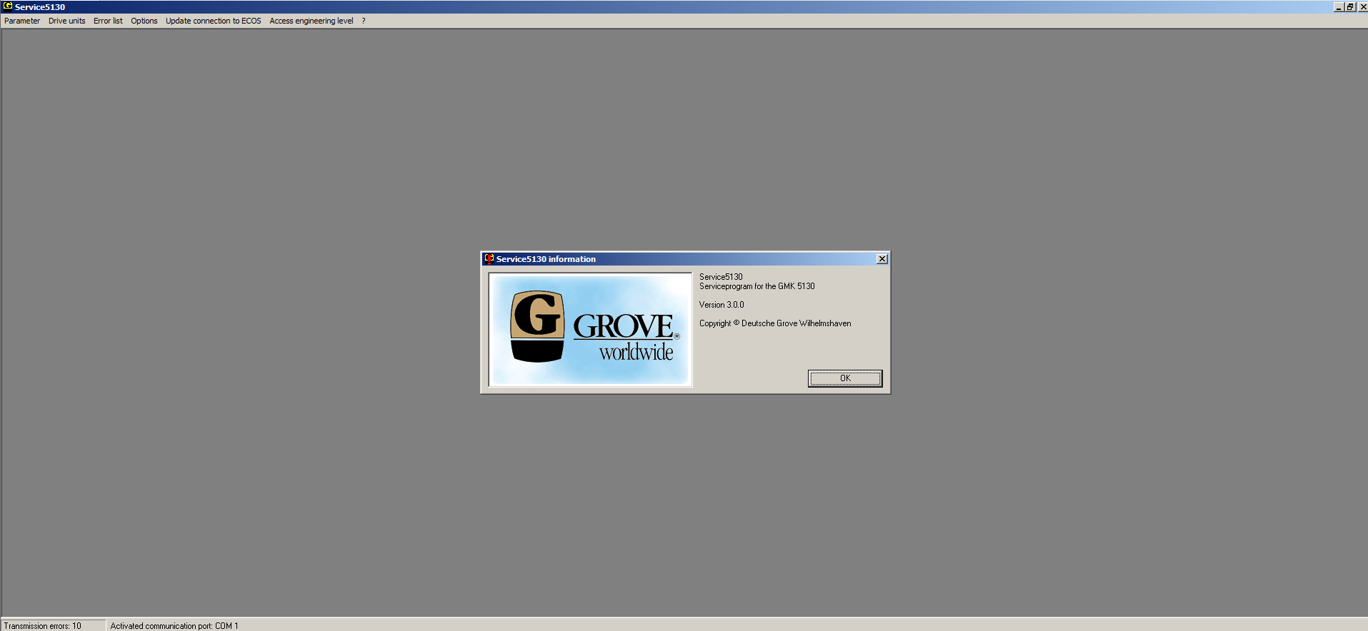 Grove Crane GMK5130 V3 Version 3.0.0 Standard Service Program