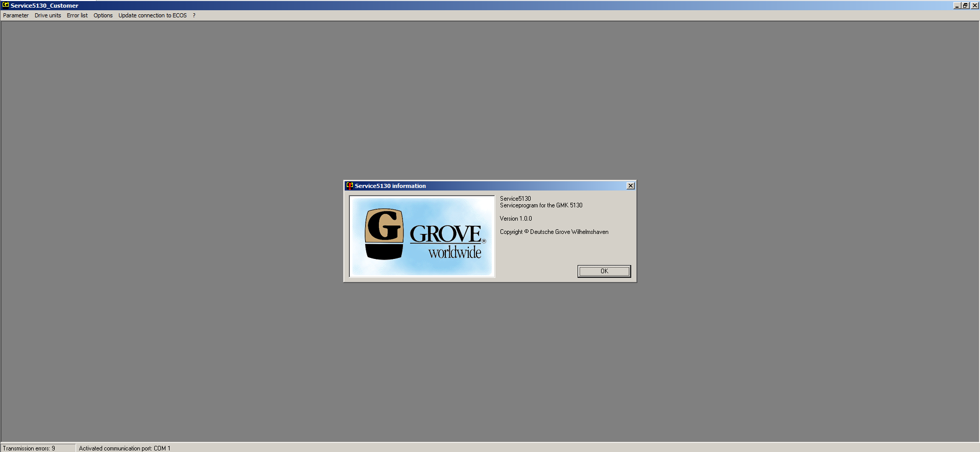 Grove Crane GMK5130 Verison 1.0.0 Customer Service Program