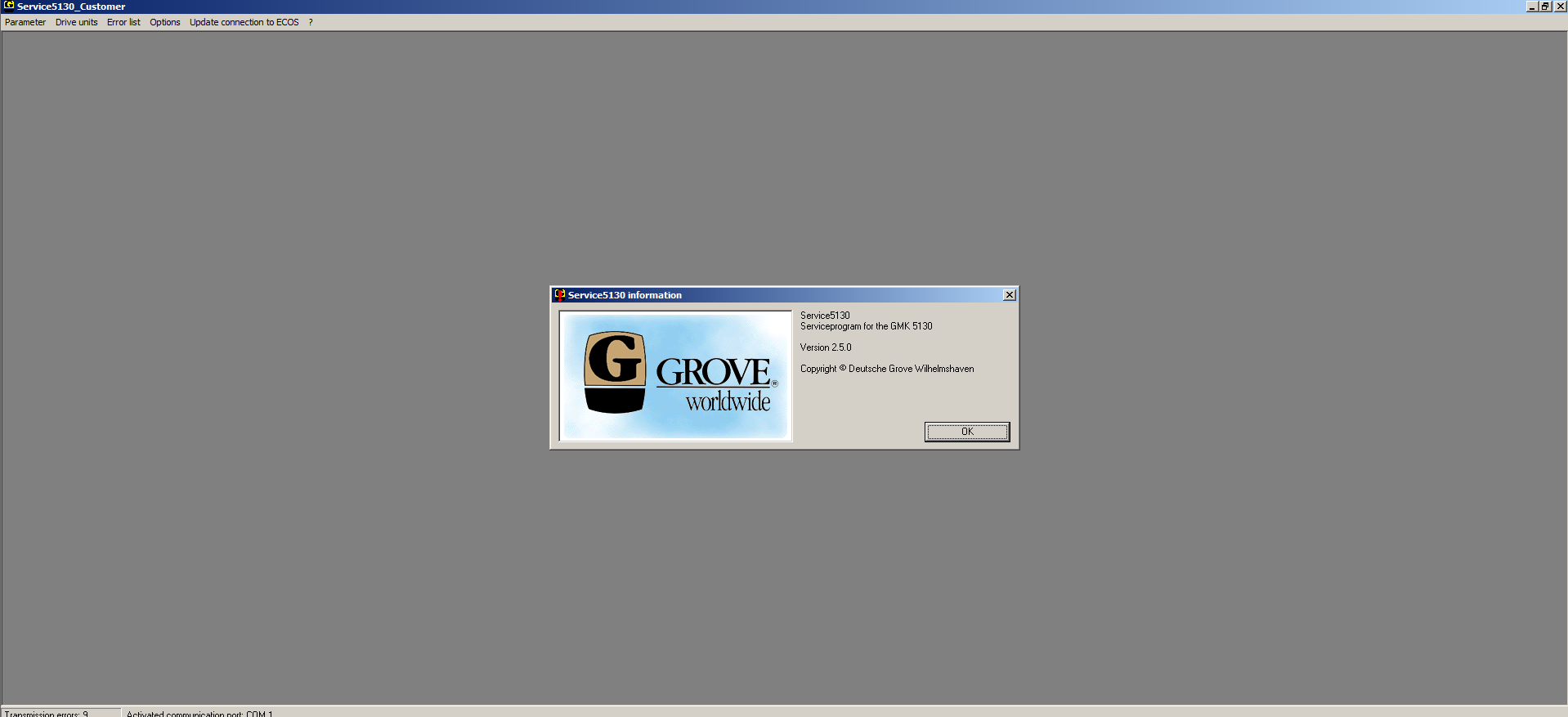 Grove Crane GMK5130 Version 2.5.0 Customer Service Program