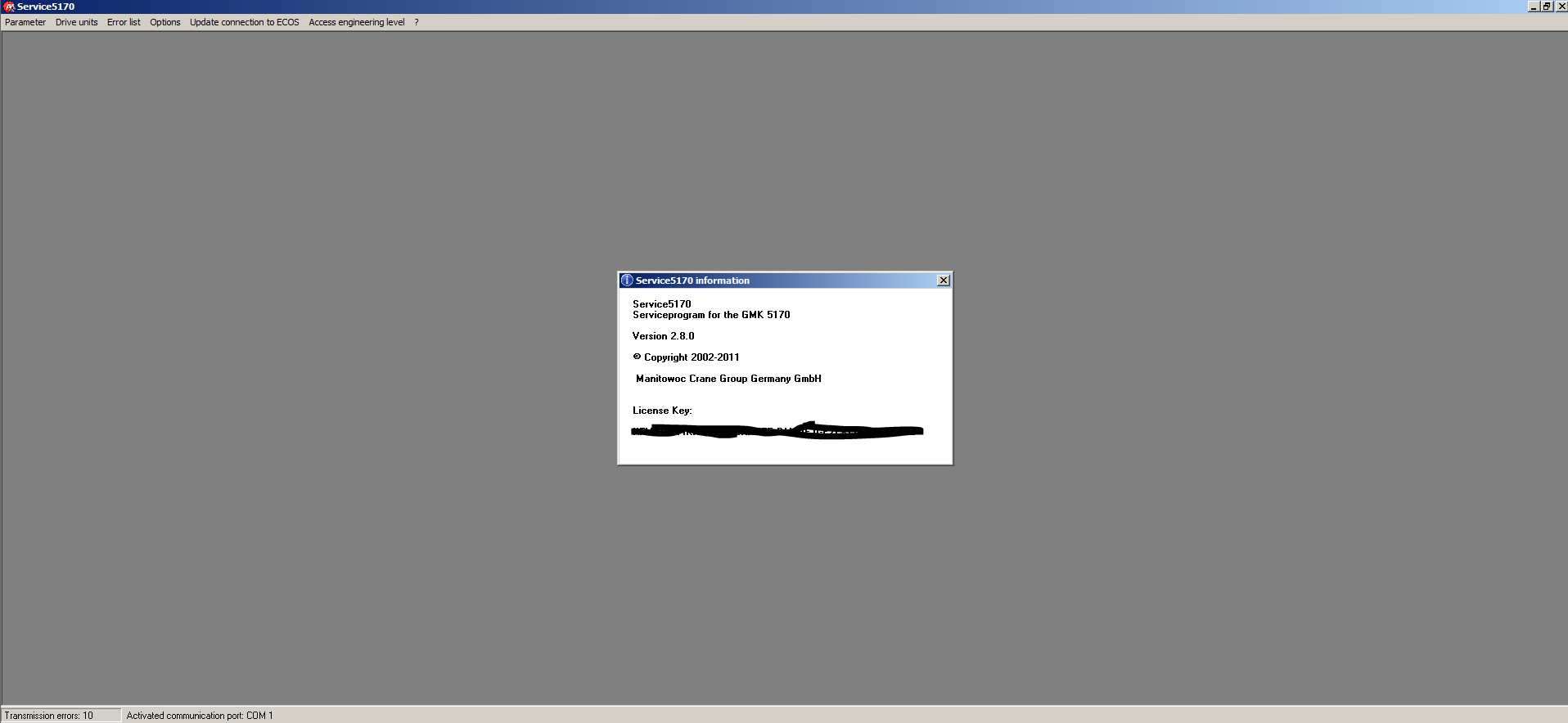 Grove Crane GMK5170 Version 2.8.0 Standard Service Program