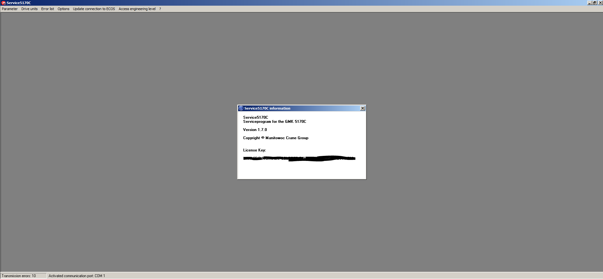 Grove Crane GMK5170C Version 1.7.0 Standard Service Program