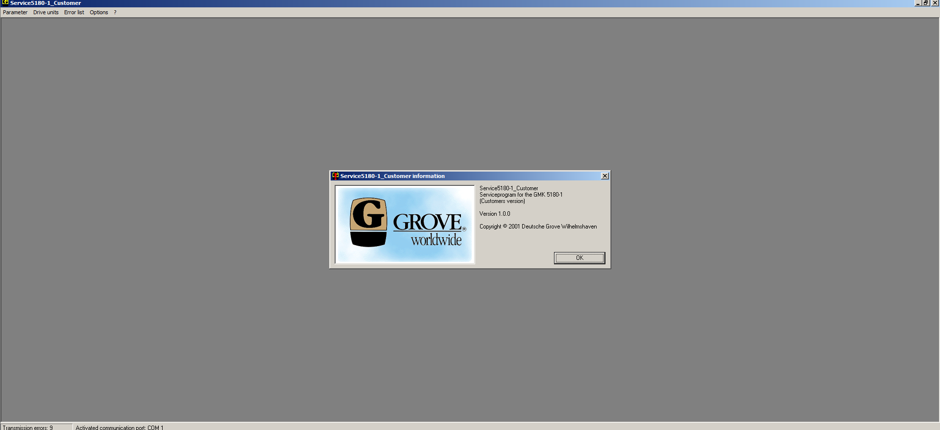 Grove Crane GMK5180 1 Version 1.0.0 Customer Service Program