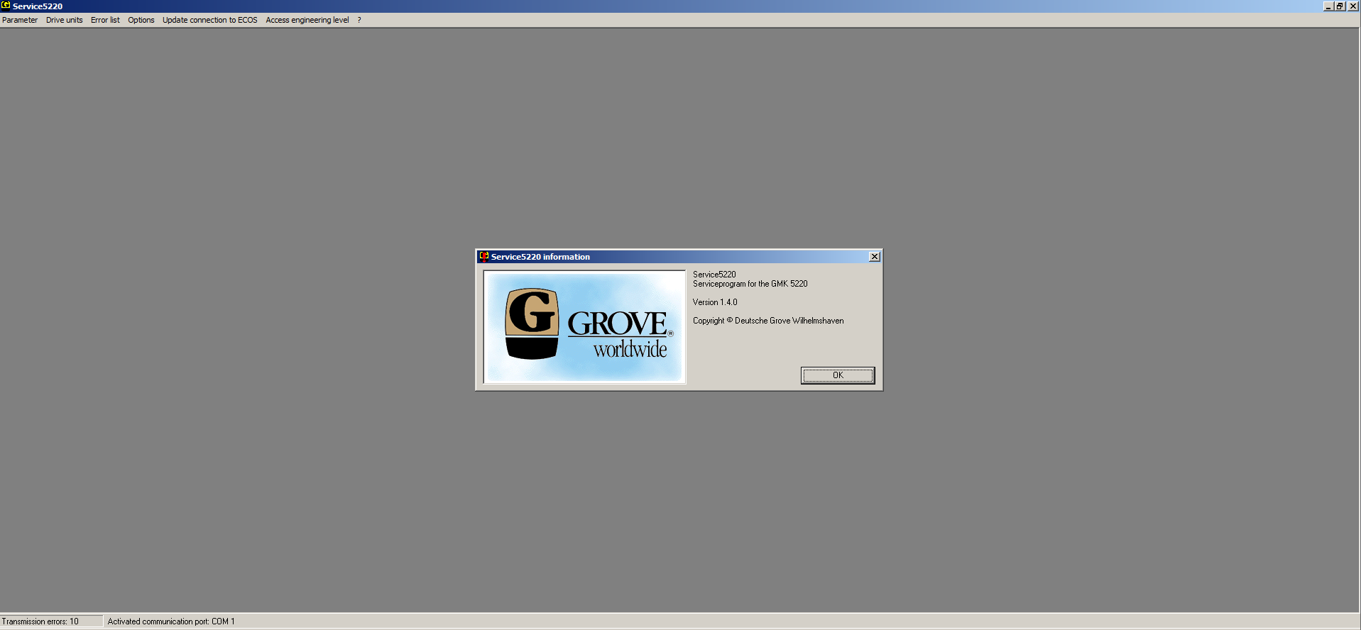 Grove Crane GMK5220 Version 1.4.0 Standard Service Program