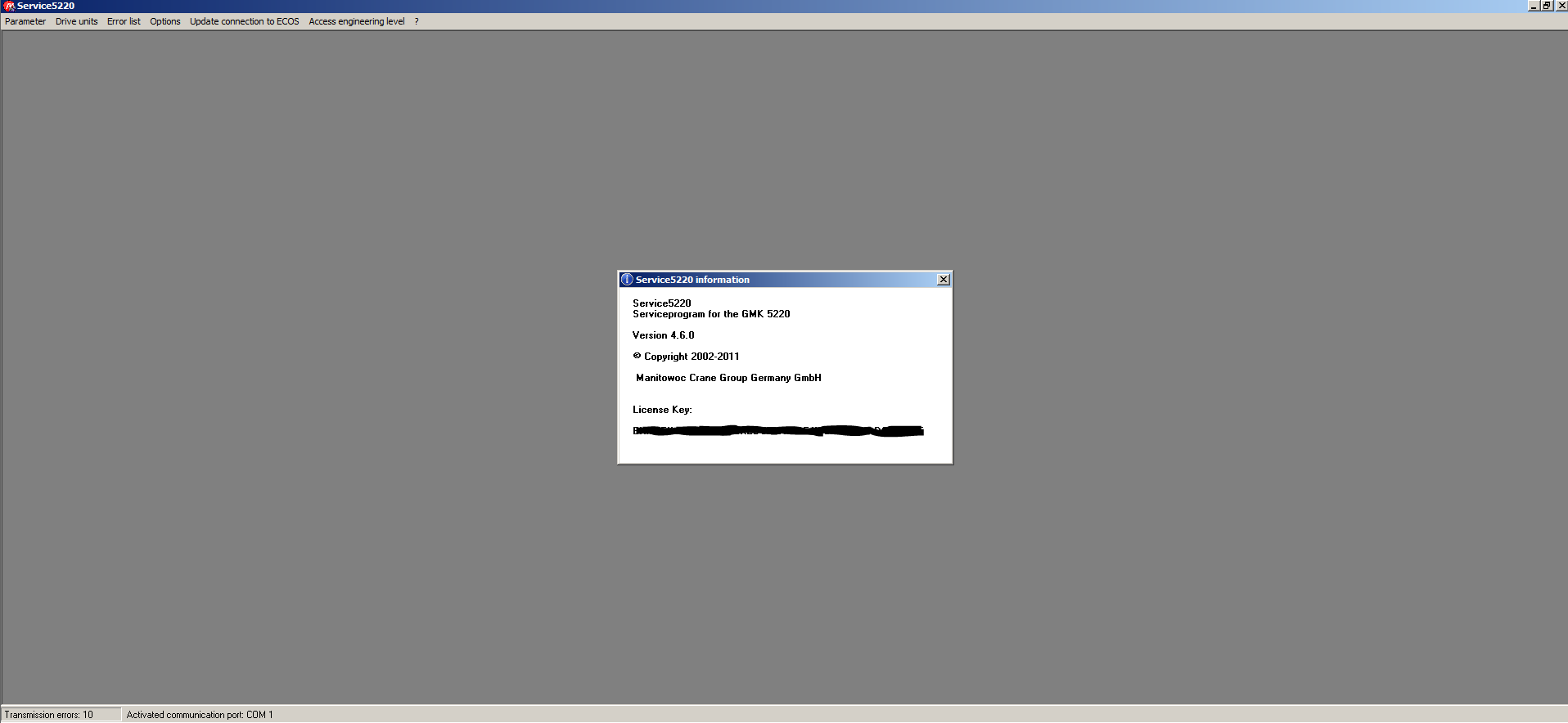 Grove Crane GMK5220 Version 4.6.0 Standard Service Program