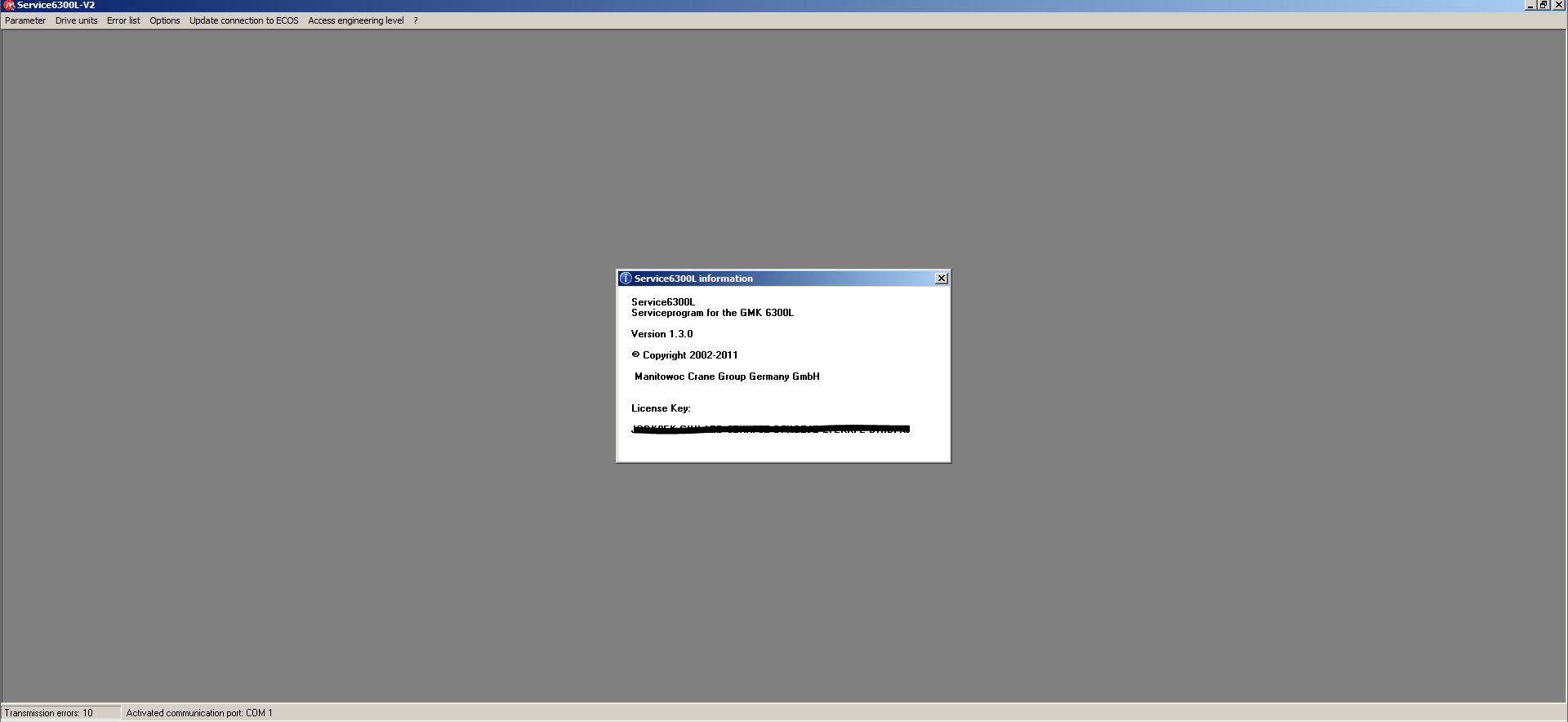 Grove Crane GMK6300L V2 Version 1.3.0 Standard Service Program