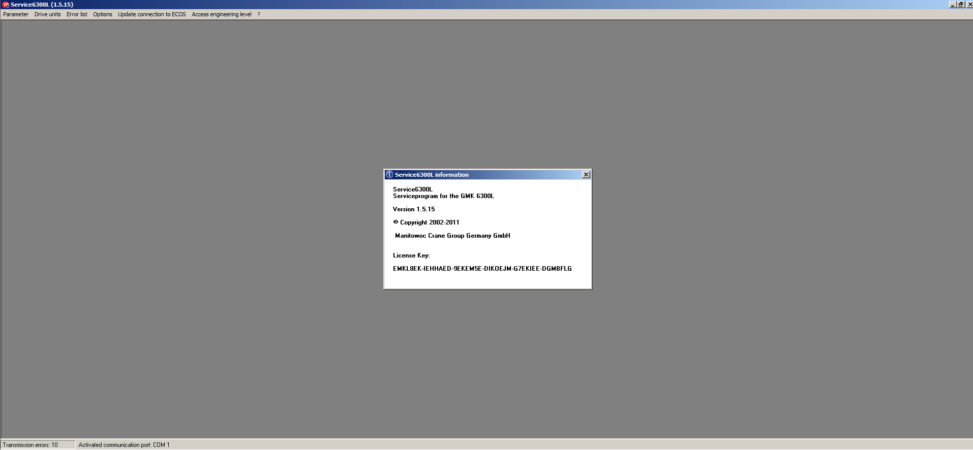 Grove Crane GMK6300L Version 1.5.15 Standard Service Program