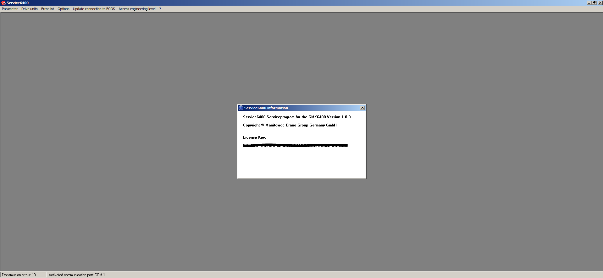 Grove Crane GMK6400 Version 1.0.0 Standard Service Program