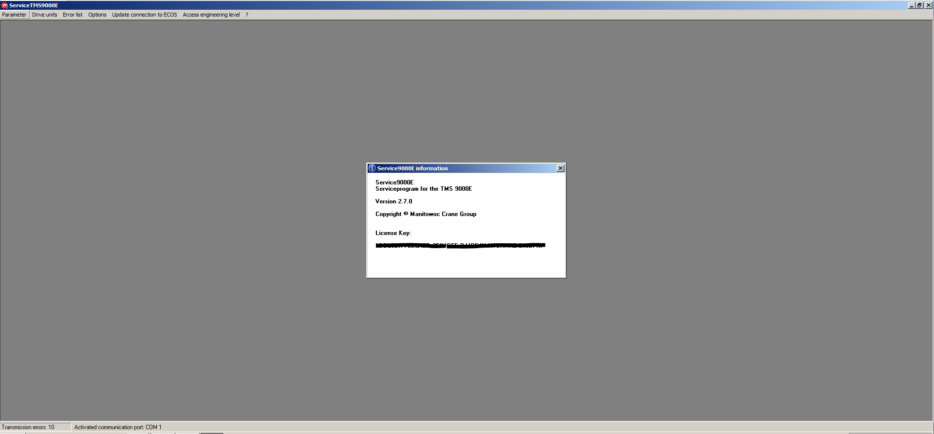 Grove Crane TMS9000E Version 2.7.0 Standard Service Program