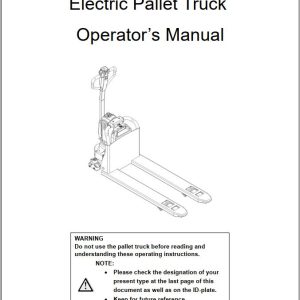 Hyundai Electric Pallet Truck 12EP XB Operation Manual