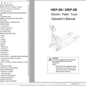 Hyundai Electric Pallet Truck 15EP XB 20EP XB Operator Manual
