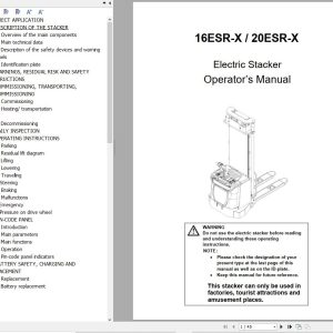 Hyundai Electric Stacker 16ESR X 20ESR X Operator Manual