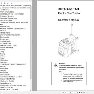 Hyundai Electric Tow Tractor 30ET X 50ET X Operator Manual