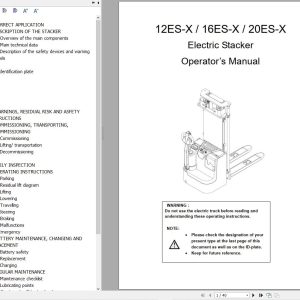 Hyundai Forklift 12ES X 16ES X 20ES X Operation Manual