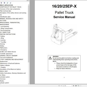 Hyundai Pallet Truck 16EP X 20EP X 25EP X Service Manual