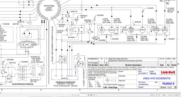 Link Belt Crane 100RT XL Electrical and Hydraulic Diagrams 1