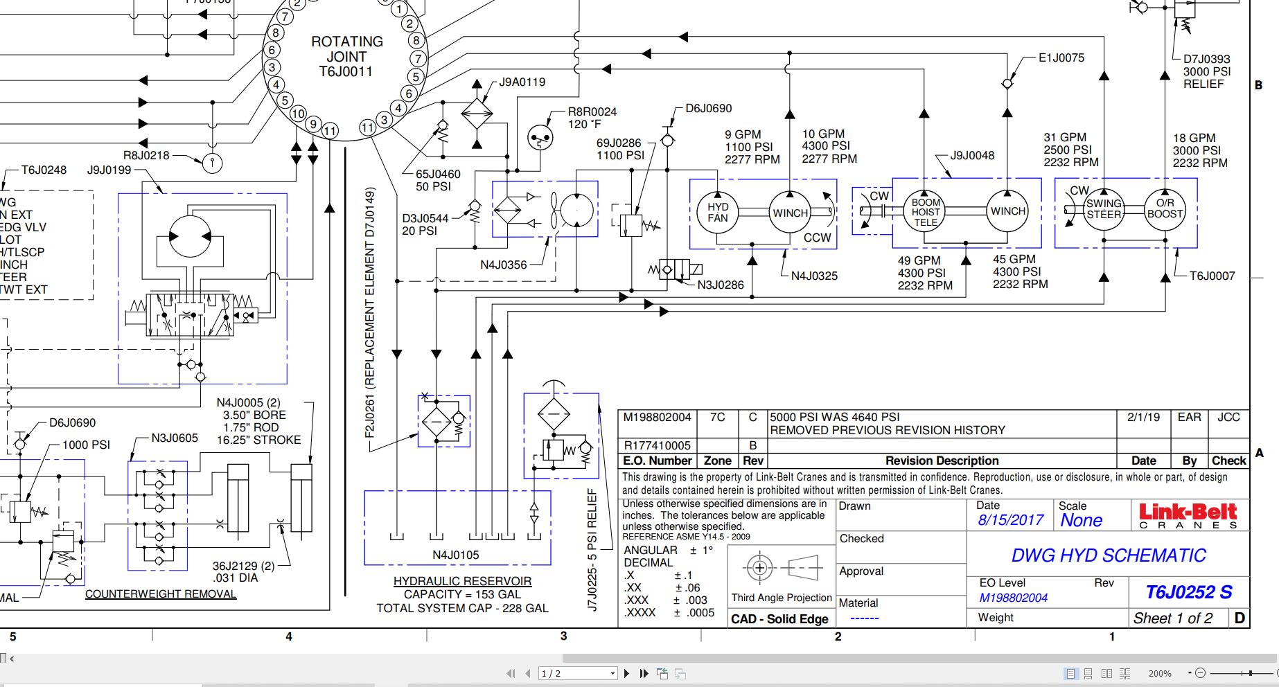 Link Belt Crane 100RT XL Electrical and Hydraulic Diagrams 1