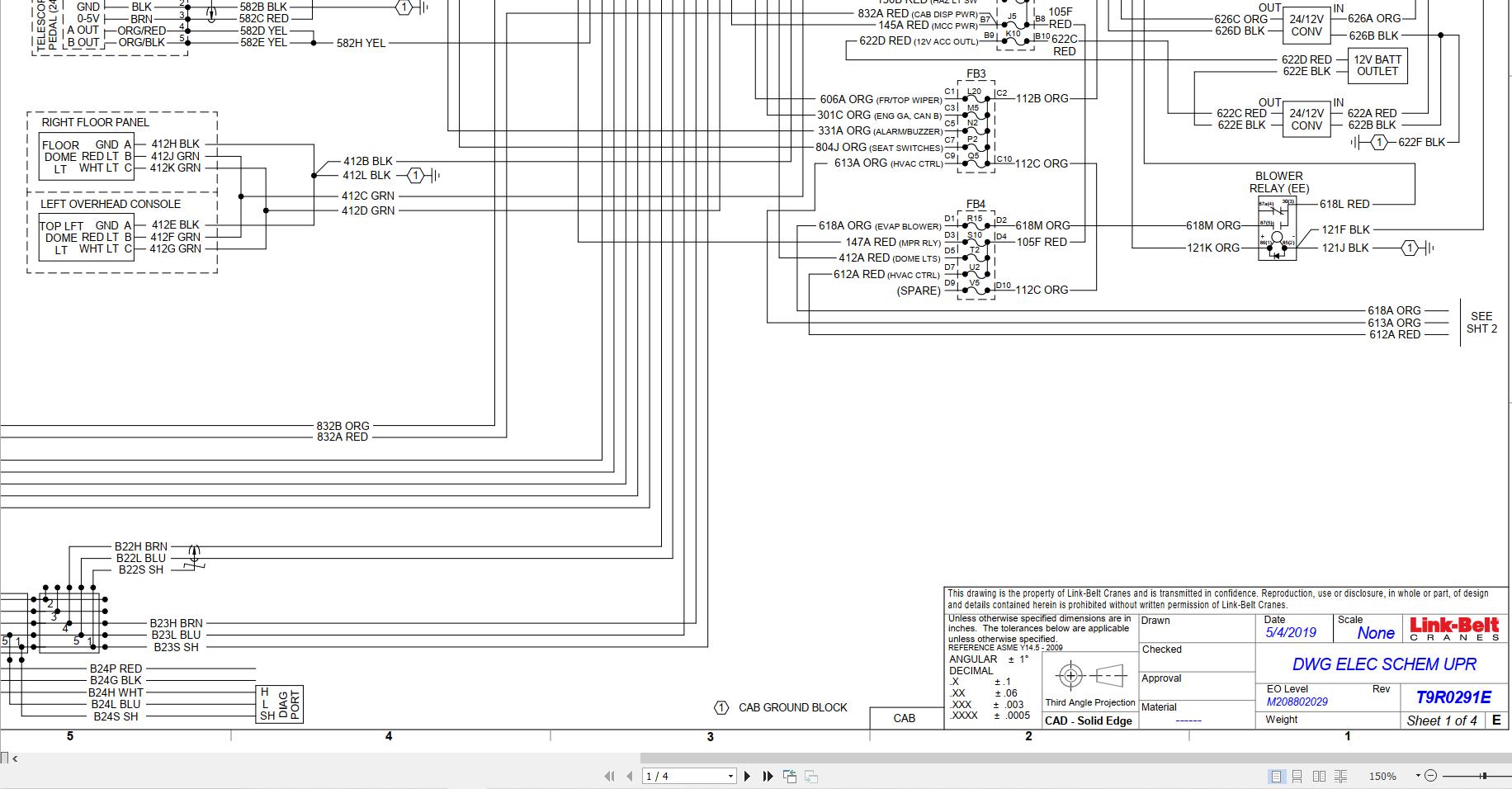 Link Belt Crane 100RTXP Electrical and Hydraulic Diagrams