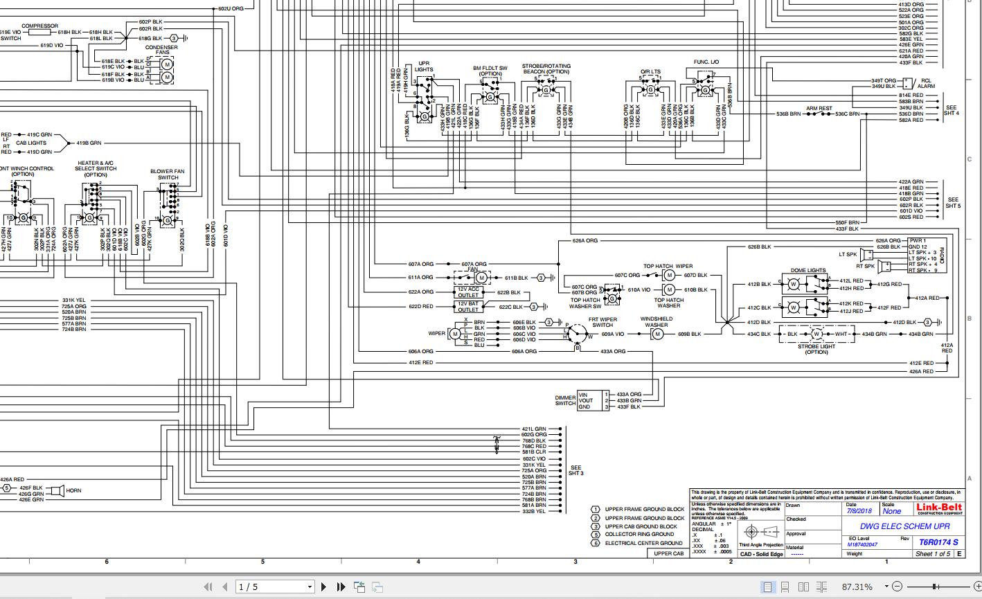 Link Belt Crane 110RT Hydraulic and Electrical Diagrams